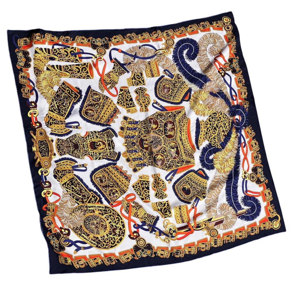 Hermes Sous L'Egide de Mars Silk Multicolor Scarf Pierre Marie Carré 90 35"